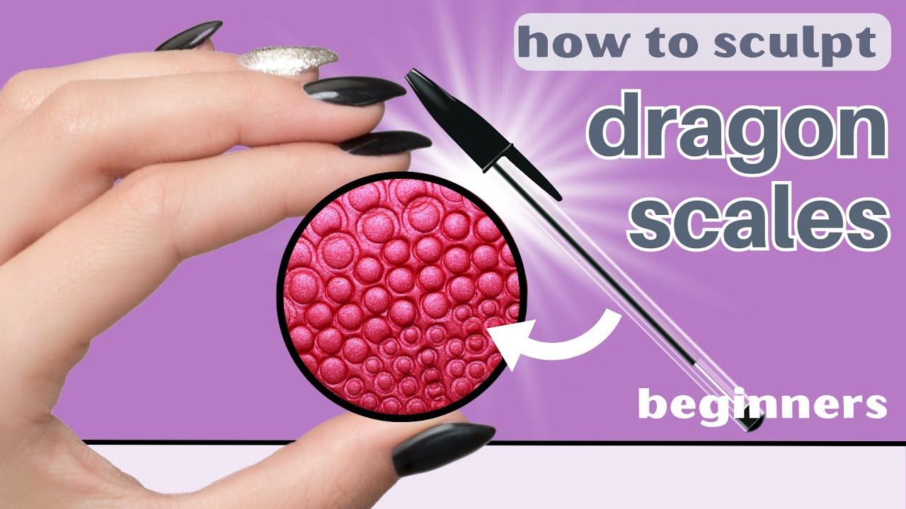 GOTTA BIC PEN? 😮 Easy, Quick, Smart Polymer Clay Tutorial. How to Sculpt Dragon Scales Series...