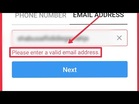 Instagram || Please Enter a valid email address Problem solve