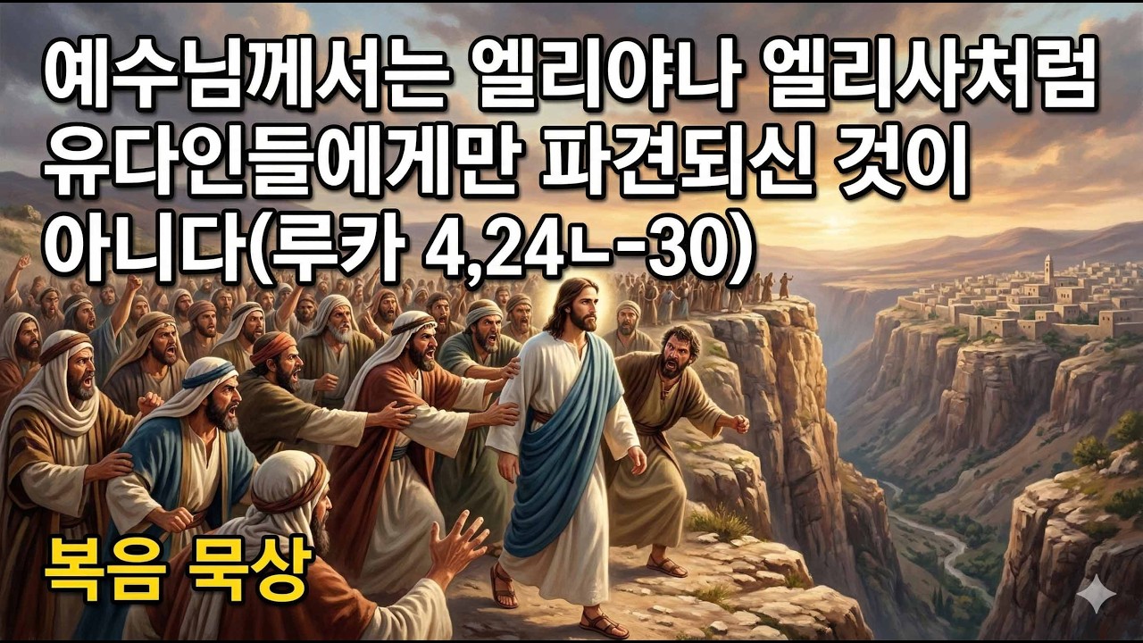 예수님께서는 엘리야나 엘리사처럼 유다인들에게만 파견되신 것이 아니다(루카 4,24ㄴ-30)