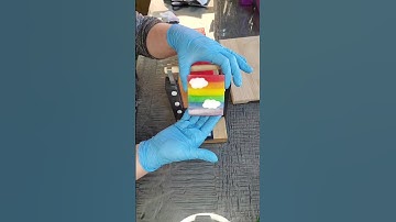 Packaging Rainbow Cloud soap bars #soap #rainbows #soapmaker #packaging #soapcutting #soaps