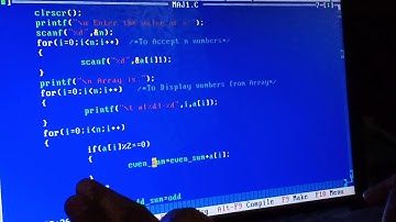 C Program to store n numbers in array and compute sum of all even and odd numbers