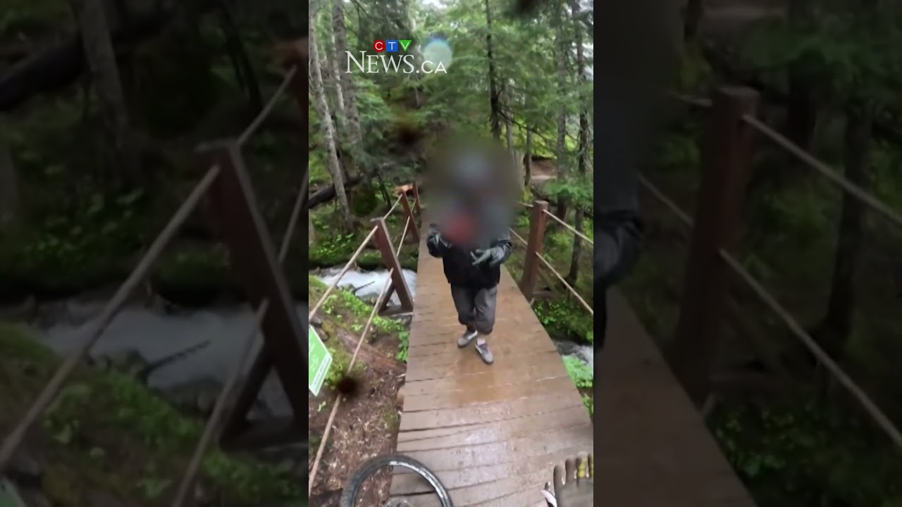 Suspect arrested following viral video of Whistler, B.C., mountain bike toss