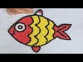 Make a picture of a fish with colorful porous particles