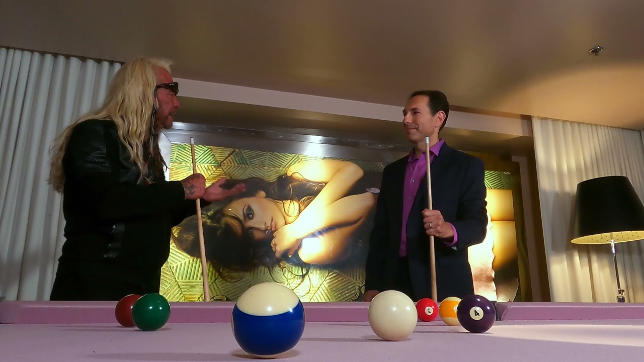 Dr Ilya Skolnikoff and Dog the Bounty Hunter Playing Pool