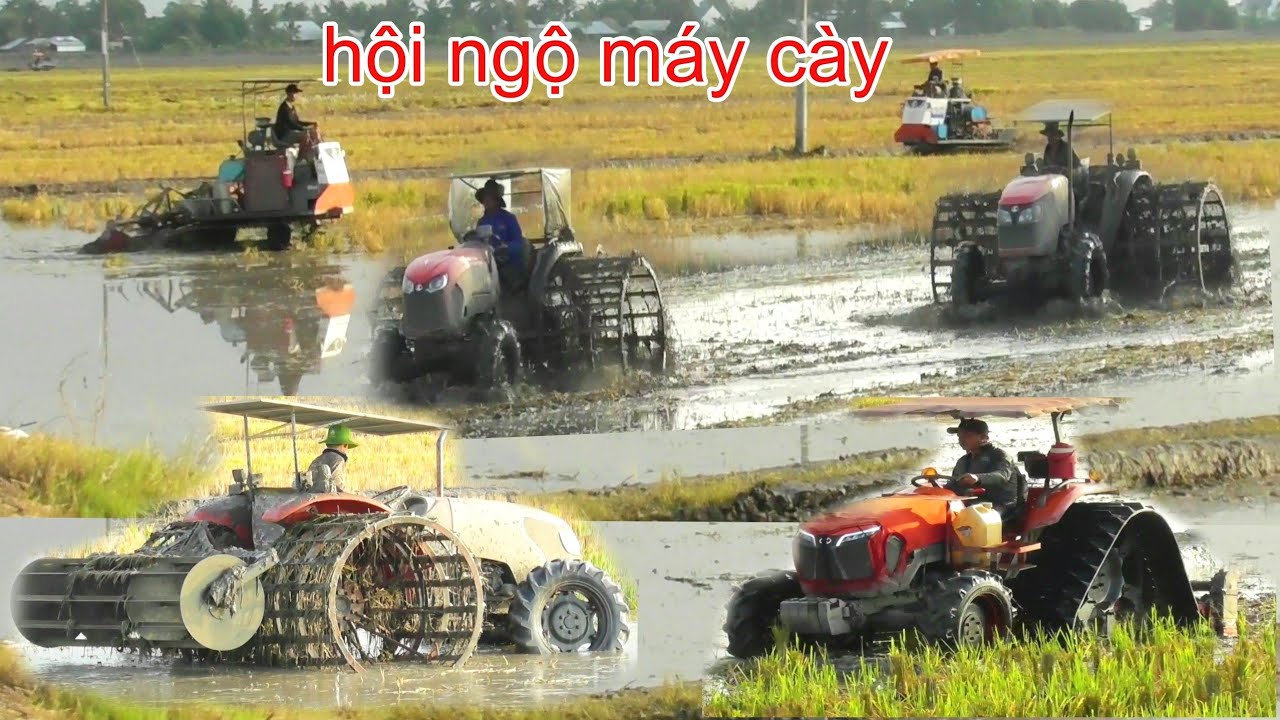 MÁY CÀY KUBOTA MÁY XỚI BÁNH XÍCH ĐUA NHAU ĐÔNG NÔNG TRƯỜNG