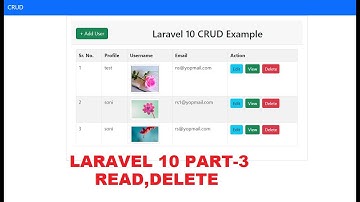 Laravel 10 CRUD part -3 read,delete| Laravel tutorial