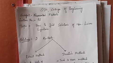 solution of non linear equations (direct and iterative) method part(1)