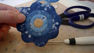 Layering applique flowers before stitching with Sharon Keightley Quilts