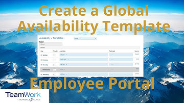 TeamWork 5 Employee Tutorial: How to Create Your Global Availability Template