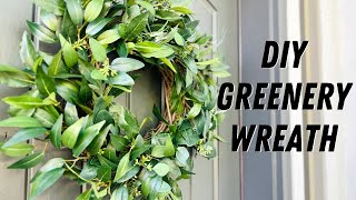 How to make a YEAR ROUND GREENERY WREATH Easy step by step wreath tutorial