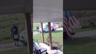 Mail driver gets scared of dog 😂