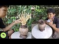 Make your own flower vase using coconut shells