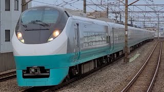 本日緑が集約臨運用初充当!【上野発大津港行き集約臨(中学校修学旅行団臨)】E657系カツK17編成(フレッシュひたち色リバイバル塗装・緑色・連結器カバー無し)が亀有駅通過(9445M)2023.6.6