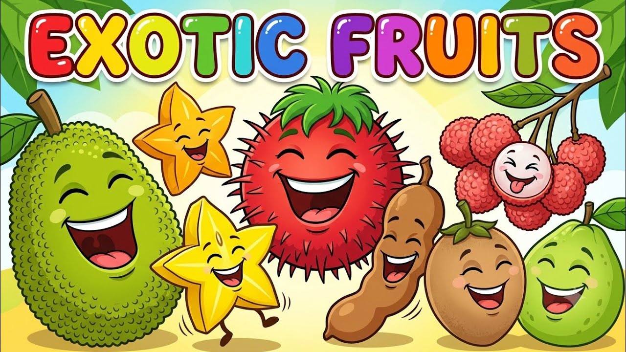  Kids Introduction To Exotic Fruits | Learning Songs For Kids and Toddlers | Nursery Rhymes