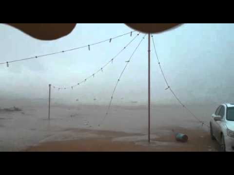 سيول من الثلج فى الخفجي بالسعودية