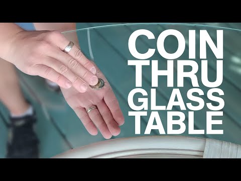 COIN THRU GLASS TABLE FREE MAGIC TUTORIAL