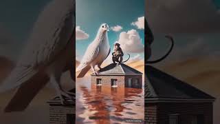 The monkey and the pigeon build a house together. 🏠 #ai #pigeon #monkey #cartoon #aistory
