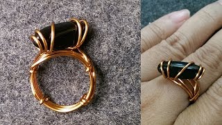 Simple rings with stones without holes - wire wrap jewelry making i'm
not trained, i just follow instinct, work according to personal
preferences like a wa...