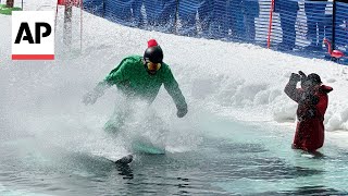 Spring’s wacky pond skimming tradition returns to New Hampshire