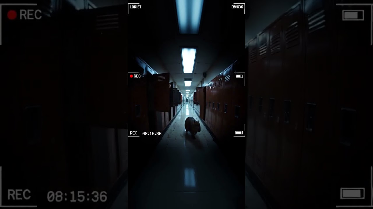 Every locker slammed open… right as it walked by. 