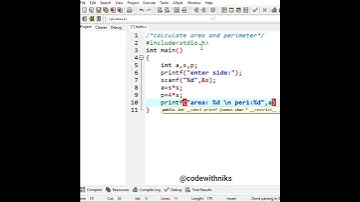 calculate area and perimeter using c #coding #cprogramming #cprogrammingvideo #coding