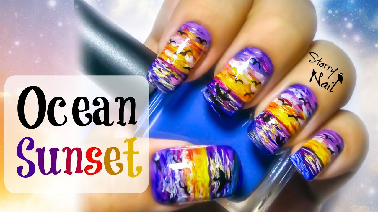 8. Ocean sunset nail designs for a dreamy vibe - wide 7