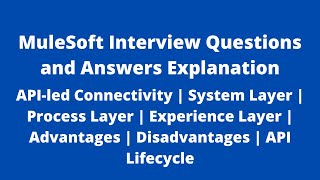 MuleSoft Interview Q&As | API-led Connectivity | System, Process & Experience Layers | API Lifecycle