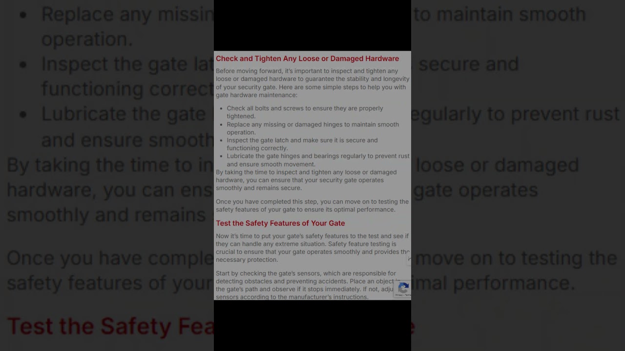 Security Gate Maintenance Tips