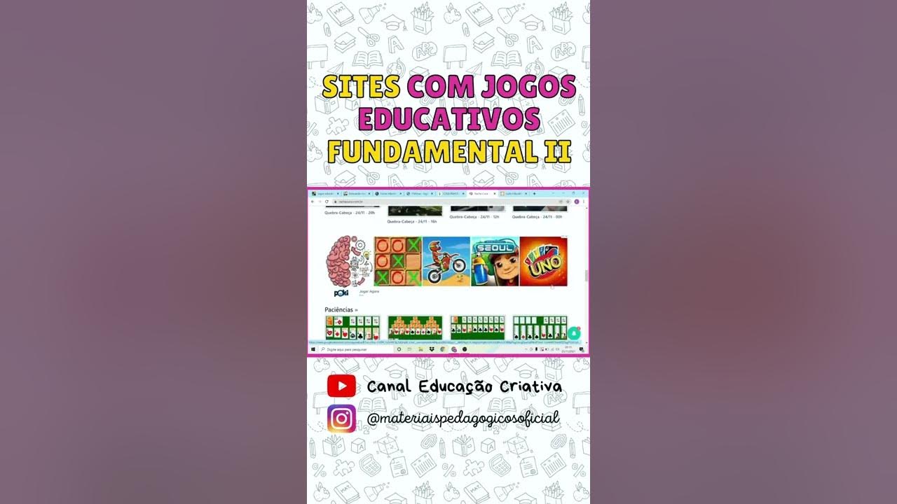 SITES COM JOGOS EDUCATIVOS FUNDAMENTAL II 