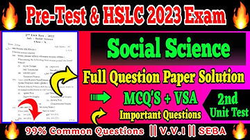 Class 10 Social Science MCQ