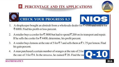 Nios,Class-10,Ch-8, Percentage and its Applications,Ex-8.3,Q-10