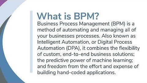 What is BPM and What is Workflow?