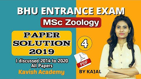 BHU MSc Zoology Entrance exam question paper 2019 Solution | Part-4