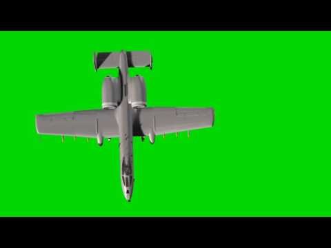 A-10 Thunderbolt armed US military ground attack aircraft in flight on green screen - free use @bestgreenscreen