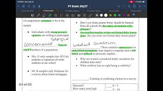 Statistics DC 26/27 Unit 1 Notes 1.12 - Potential Problems when Sampling 
