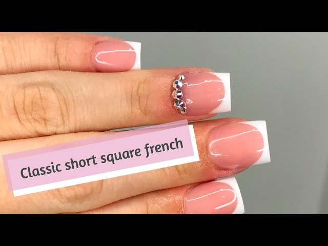 Amazon.com: Winter French Fake Nail Short Square Press on Nails Tips with  Heart for Women and Girls Nail Art Decoration Manicure 24pcs : Beauty &  Personal Care