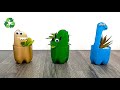 hacer macetas dinosaurio de BOTELLAS PLASTICAS recicladas materas de animales de reciclaje