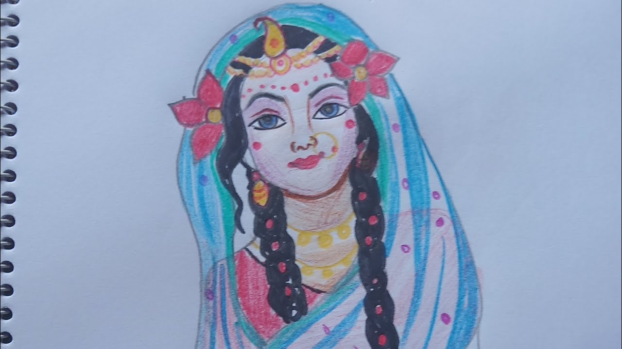 Easy Radha drawing Easy drawing ideas YouTube