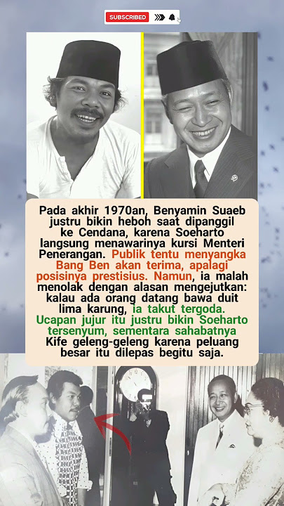 JAWABAN BENYAMIN SOAL DUIT LIMA KARUNG BIKIN SOEHARTO SENYUM