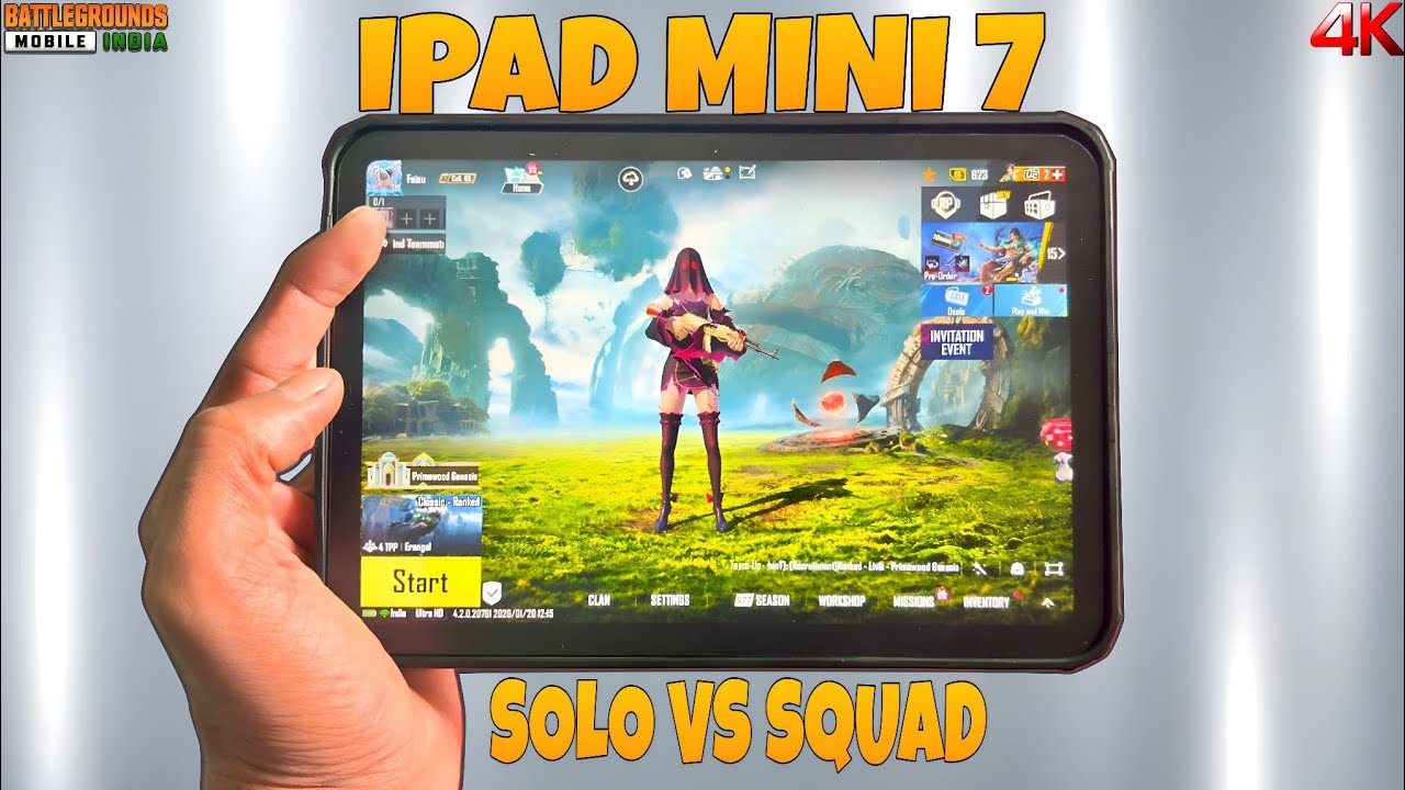 IPAD MINI 7 PUBG HANDCAM 🔥PUBG TEST ♥️ HDR + EXTREME 🔥 4 FINGERS CLAW+ FULL GYRO ♥️ BEST SENSITIVITY