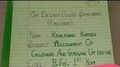 Childhood & growing up | Assignment file |B.ed 1st year | Agra University| BBAU