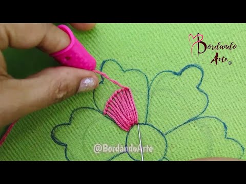 BORDADO A MANO PUNTADAS FÁCILES PARA FLORES | HAND EMBROIDERY EASY STITCH UNIQUE DESIGN FLOWERS