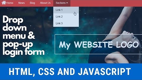 Make a drop down navbar with popup login form using html, css and JavaScript