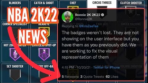 RONNIE 2K SPEAK ABOUT MISSING BADGES IN NBA 2K22