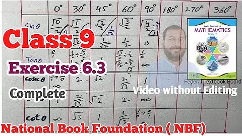 Class 9 exercise 6.3 NBF Maths Ex 6.3 national book foundation maths | Trigonometric Ratios