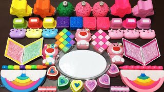 PINK vs RAINBOW Slime !!! Mixing random thing into GLOSSY Slime I Satisfying Huong Slime