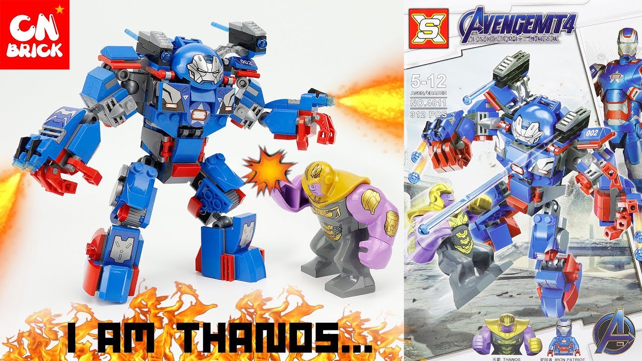 Lego Iron Patriot Mech Robot Vs Thanos Avengers Endgame Sx4011 Unofficial Lego