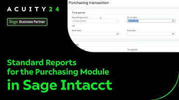 Standard Reports for the Purchasing Module in Sage Intacct