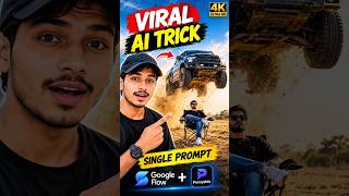 🔥 Viral AI Truck Jump! 🚙💨 Create It With One Prompt | Google Flow + PromptMix #Shorts