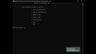 C++ - Console Based Medical Shop Project DEMO